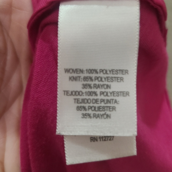 Hanna & Gracie Pink Abstract Geometric Print Button Up Tank Top - Picture 3 of 3